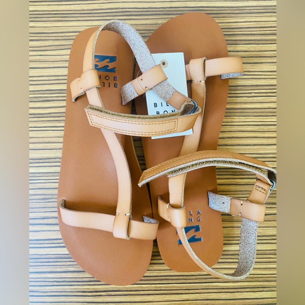 Billabong Tan Leather Sandals 8 - Picture 2 of 4